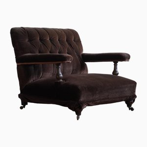 Antique Lounge Chair in Velvet