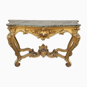Louis XV Style Gilded Wood Console, 19th Century