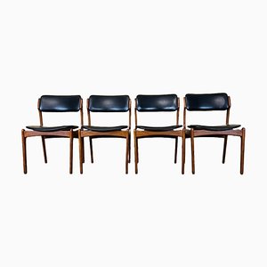 Teak Dining Chairs by Erik Buch for Odense Maskinsnedkeri / o.d. Møbler, Denmark, 1970s, Set of 4