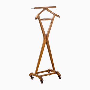 Wooden Valet Stand on Wheels by Ico Parisi for Fratelli Reguitti, 1950s