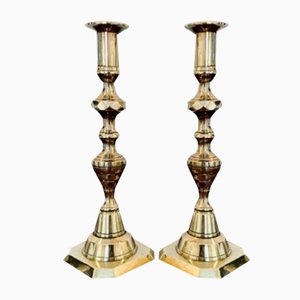Victorian Brass Candlesticks, 1860s, Set of 2