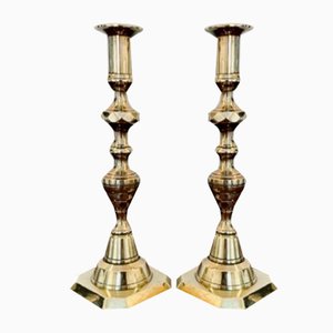 Victorian Brass Candlesticks, 1860s, Set of 2