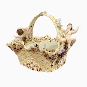 Viktorianischer Porzellankorb, 1880er