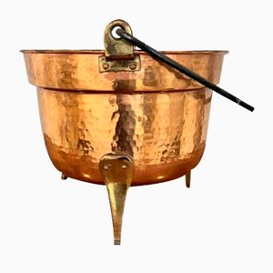 Cubo victoriano de cobre para carbón, década de 1880