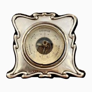 Edwardian Silver Framed Desk Barometer, 1900s