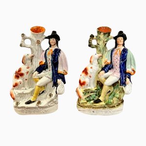 Large Victorian Staffordshire Figures, 1860s, Set of 2