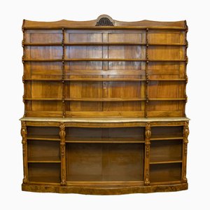 Victorian Walnut Display Bookcase