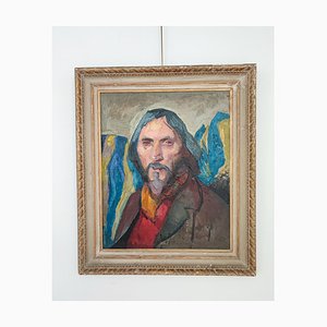 Mady Epstein, Portrait du poète russe Ivanov, Öl auf Leinwand, Gerahmt
