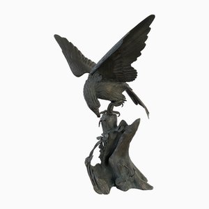 Artiste Japonais, Sculpture Aigle, 19ème Siècle, Bronze