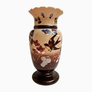 Grand Vase Antique en Verre Opalin, France