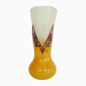 Jugendstil Vase mit geometrischen Mustern von François Théodore Legras, 1920er