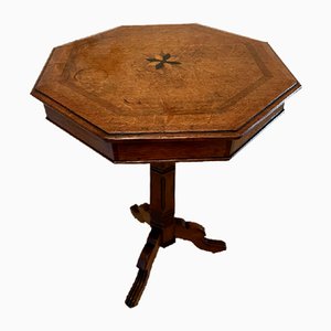 Lampada da tavolo vittoriana in quercia, metà XIX secolo