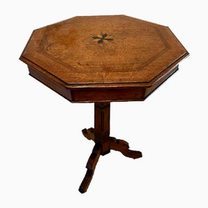 Lámpara de mesa victoriana de roble, década de 1850