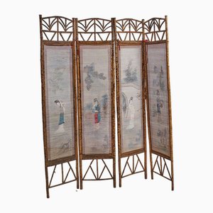 Bamboo Windscreen with Japanese Figures