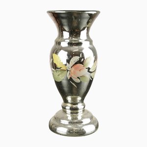 Vase Vintage en Verre Argenté