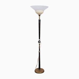 Floor Lamp in Metal and Lacquered Wood
