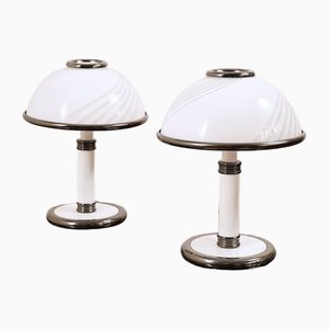 Murano Glass Mushroom Lamps, Set of 2