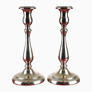 800 Silver Candleholders from Greggio, Set of 2