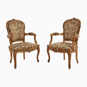Vintage Wooden Armchairs, Set of 2