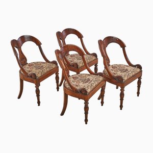 Neoclassical Chairs in Walnut, Set of 4