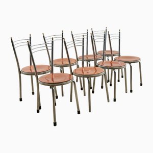 Chromed Dining Chairs, 1970s, Set of 8