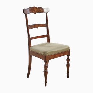 Vintage Stuhl mit Intarsien aus Nussholz