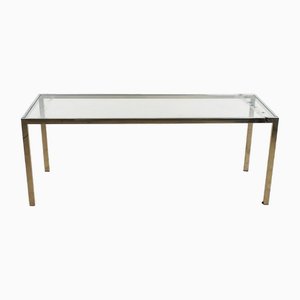 Chromed Iron Table with Glass Top