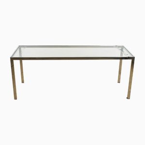 Table en Fer Chromé avec Plateau en Verre