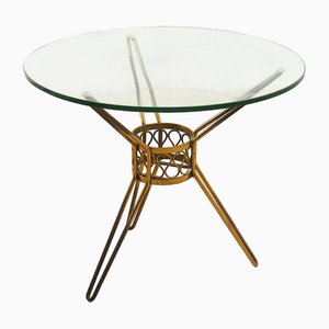 Tisch aus Metall & Glas, 1950er