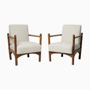 Swedish Grace Upholstered Armchairs, 1920s, Set of 2
