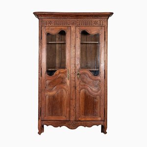 19th Century French Glazed Fruitwood Armoire / Vitrine, 1800s