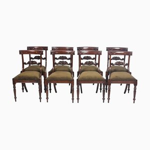 Vintage Regency Revival Dining Chairs in Mahogany, 1980s, Set of 8
