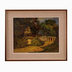 Italian Artist, Impressionist Landscape, 1970, Oil on Cardboard, Framed