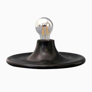 Kegelförmige Wand- oder Deckenlampe aus schwarzem Metall, 1960er