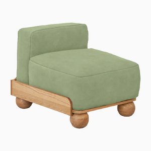 Slippers Cove Armless Seat in Sage Velvet by Fred Rigby Studio