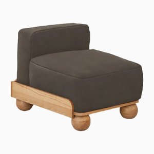 Slippers Cove Armless Seat in Espresso Velvet by Fred Rigby Studio