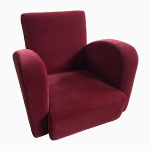 Roter Art Deco Sessel