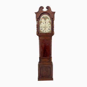 Reloj de caja larga George III antiguo de caoba, década de 1800