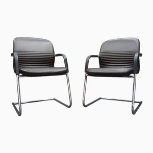 Leather Conference Chairs by Wilkhahn, 1980s, Set of 2