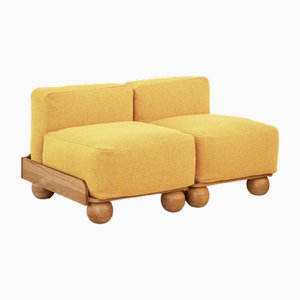 Slipper Cove Armless Two Seat in Straw by Fred Rigby Studio