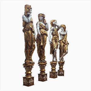 Neoklassizistische Skulpturen, 1890er, 2er Set