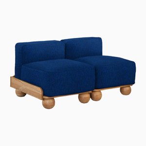 Slipper Cove Armless Two Seat in Cobalt Iris by Fred Rigby Studio