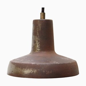 Lampe à Suspension d'Usine Vintage Industrielle en Fer Rouille
