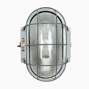 Industrial Cast Aluminium Wall Light with Frosted Glass from Elektrosvit, 1970s