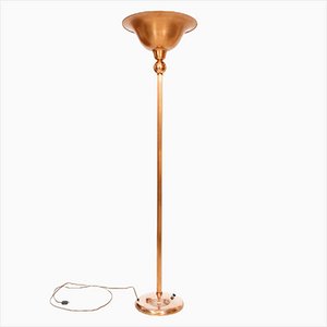 Lámpara de pie Art Déco de cobre, años 20