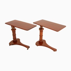 Victorian Traditional English Reading Tables on Casters, 1890s, Set of 2