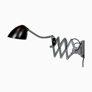Industrial Grey Scissor Wall Lamp from Elektroinstala, 1960s