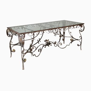Liberty Table with Decorated Wrought Iron Structure, 1890s
