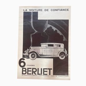 Affiche Vintage Noire et Blanche par Berliet- Draeger, 1929