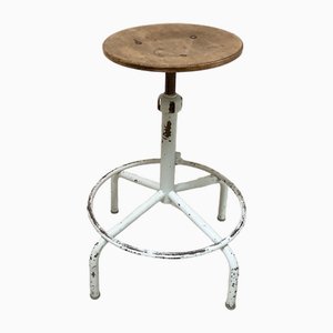 Industrial Drawing Stool in Metal and Plywood